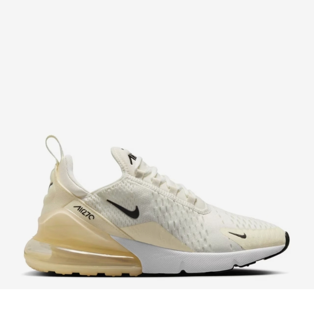Nike Air Max 270 Sail Coconut Milk Black Sneakers Women’s Athletic Shoes NWT Box - Picture 8 of 11